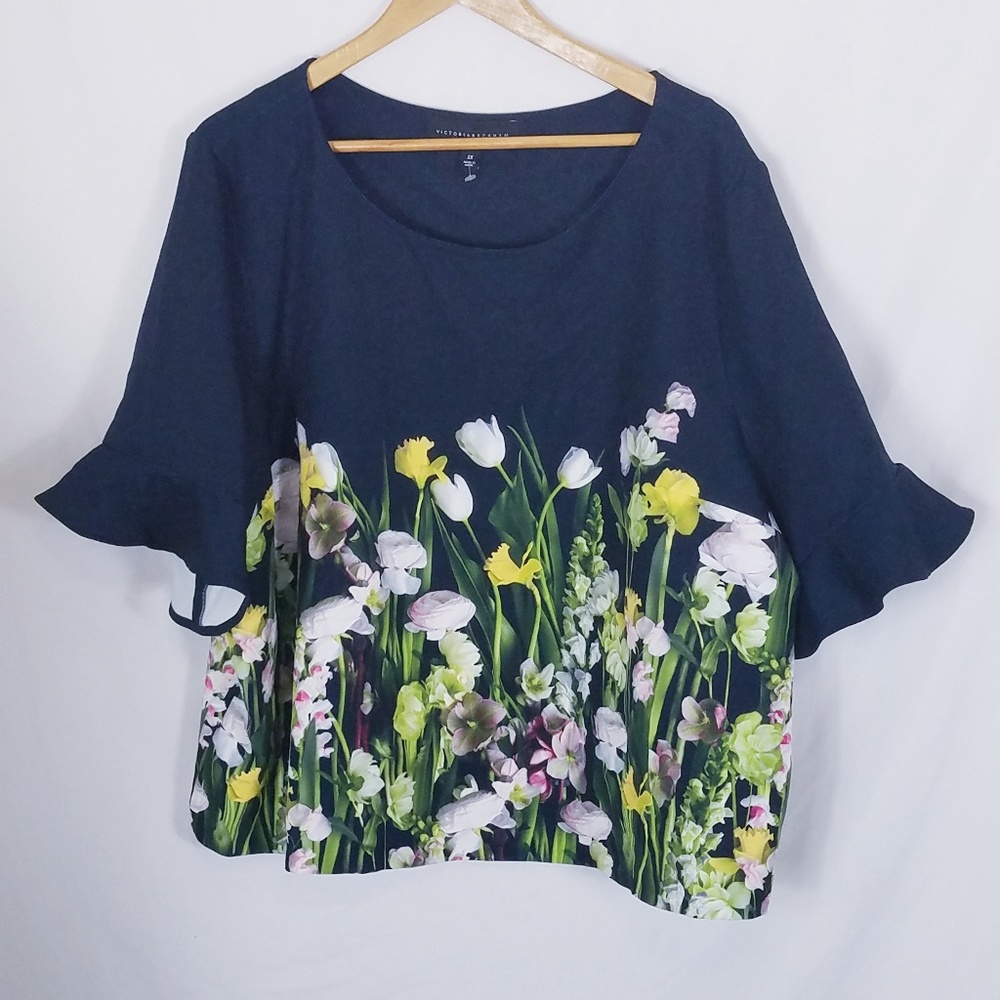 Victoria Beckam for Target floral and black shirt
